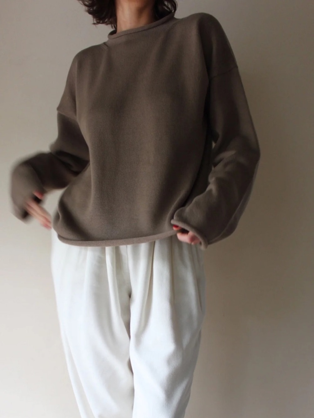 Na Nin Pima Cotton Luca Roll Neck Sweater